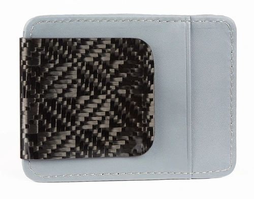 D15 Wallet checkered weave carbon fiber with grey wallet