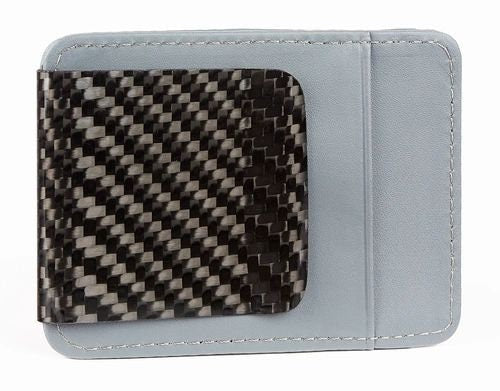 D15 Wallet Carbon Fiber 2x2 Twill weave with grey wallet