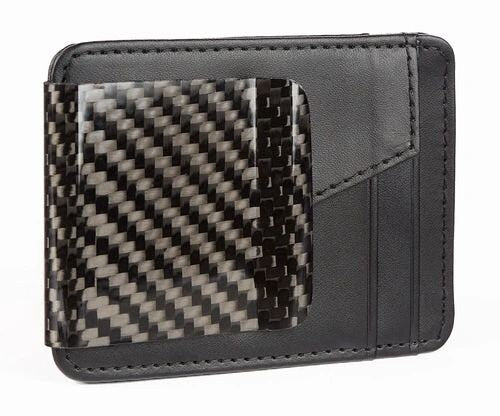D15 Wallet real carbon fiber 2X2 Twill weave with black leather wallet